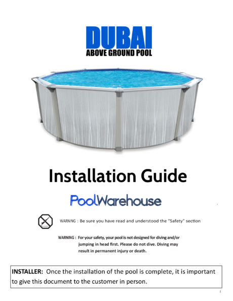 Dubai Round Above Ground Pool Installation Guide