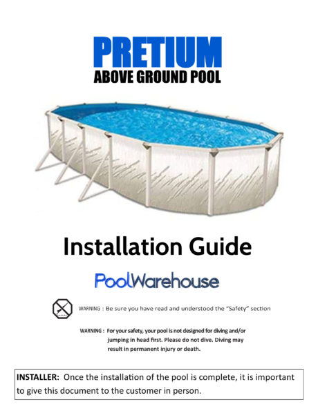 Pretium Oval Above Ground Pool Installation Guide