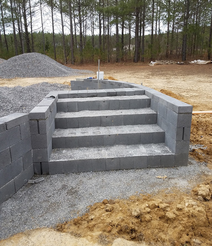 build a concrete block pool