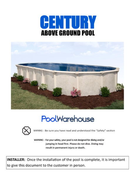 Century Oval Above Ground Swimming Pool Installation Guide