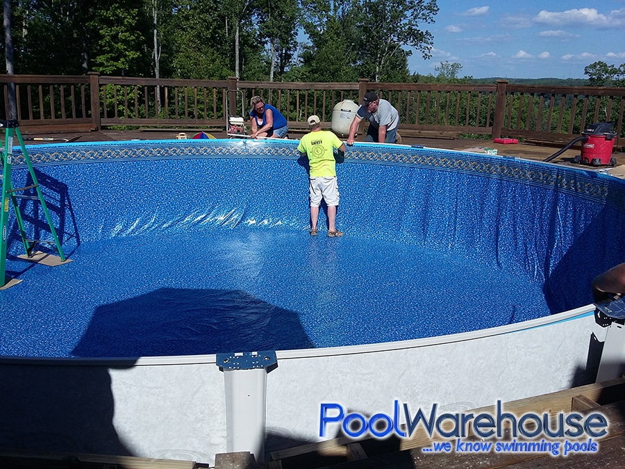 Replacing an above ground pool liner