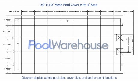 20 x 40 Mesh Pool Cover with 6' Step