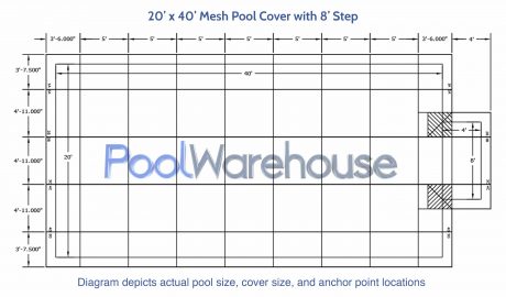 20 x 40 Mesh Pool Cover with 8' Step