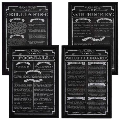 Hathaway Shuffleboard Game Rules Wall Art for sale online 