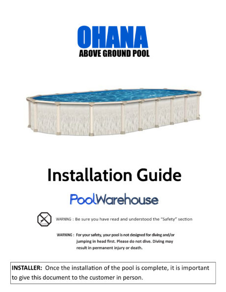 Ohana Oval Above Ground Pool Installation Guide