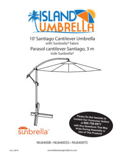 Santiago 10-ft Octagonal Cantilever Umbrella with Sunbrella Canopy Manual