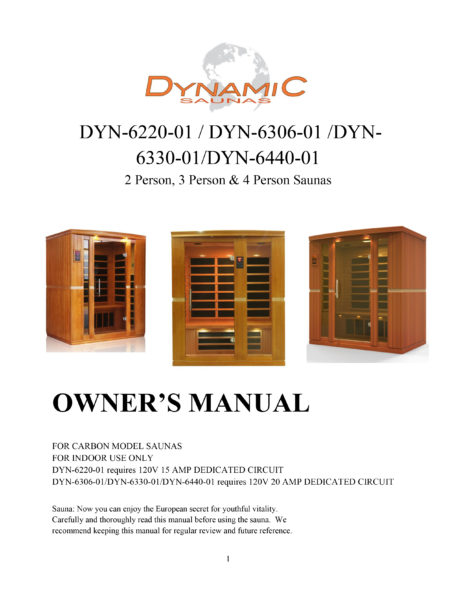Bellagio 3 Person Dynamic Low EMF Far Infrared Sauna Manual