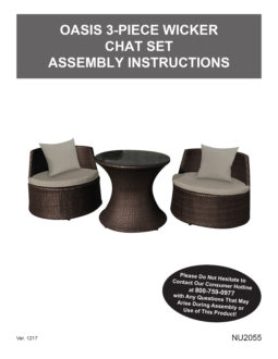 Oasis 3 Piece Outdoor Wicker Chat Set Manual