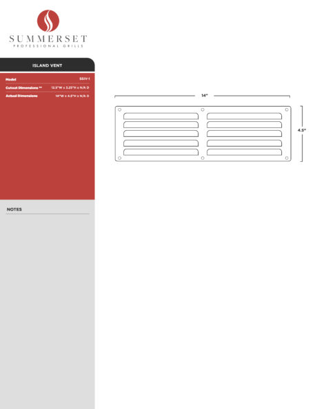 Summerset Island Vent Spec Sheet