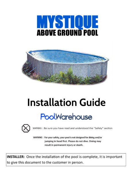 Mystique Oval Above Ground Pool Installation Guide