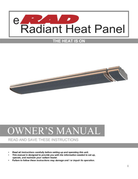 Outdoor Radiant Heat Panel by RADtec Manual