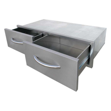 Cal Flame Horizontal Double Access Drawers