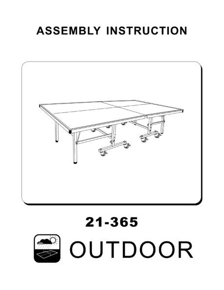 Garlando Master Indoor-Outdoor Table Tennis Table Assembly Instructions
