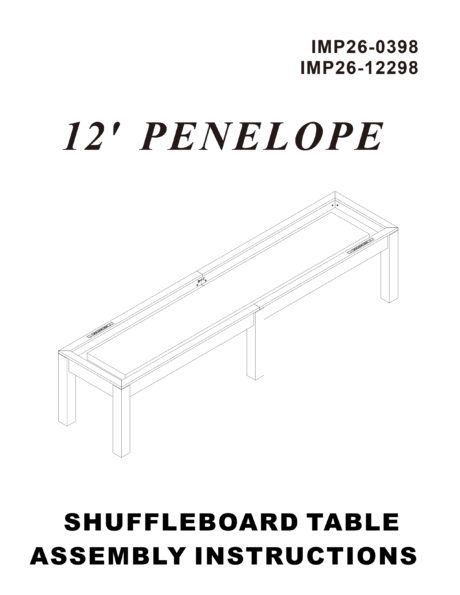 Imperial Penelope 12 Ft Shuffleboard Table Assembly Instructions