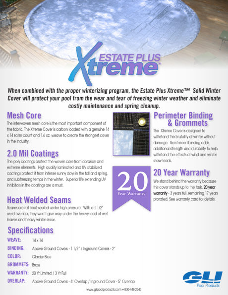 GLI Estate Plus Xtreme Winter Pool Cover Brochure
