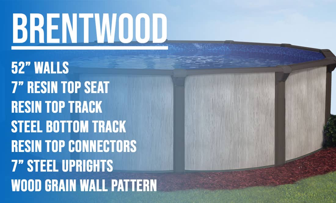 8' Round 52" Deep Brentwood Above Ground Pool Kit